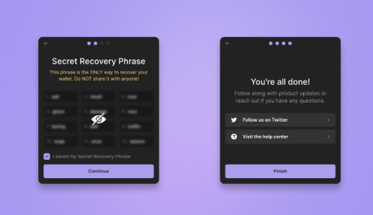 Save recovery phrase for your phantom wallet